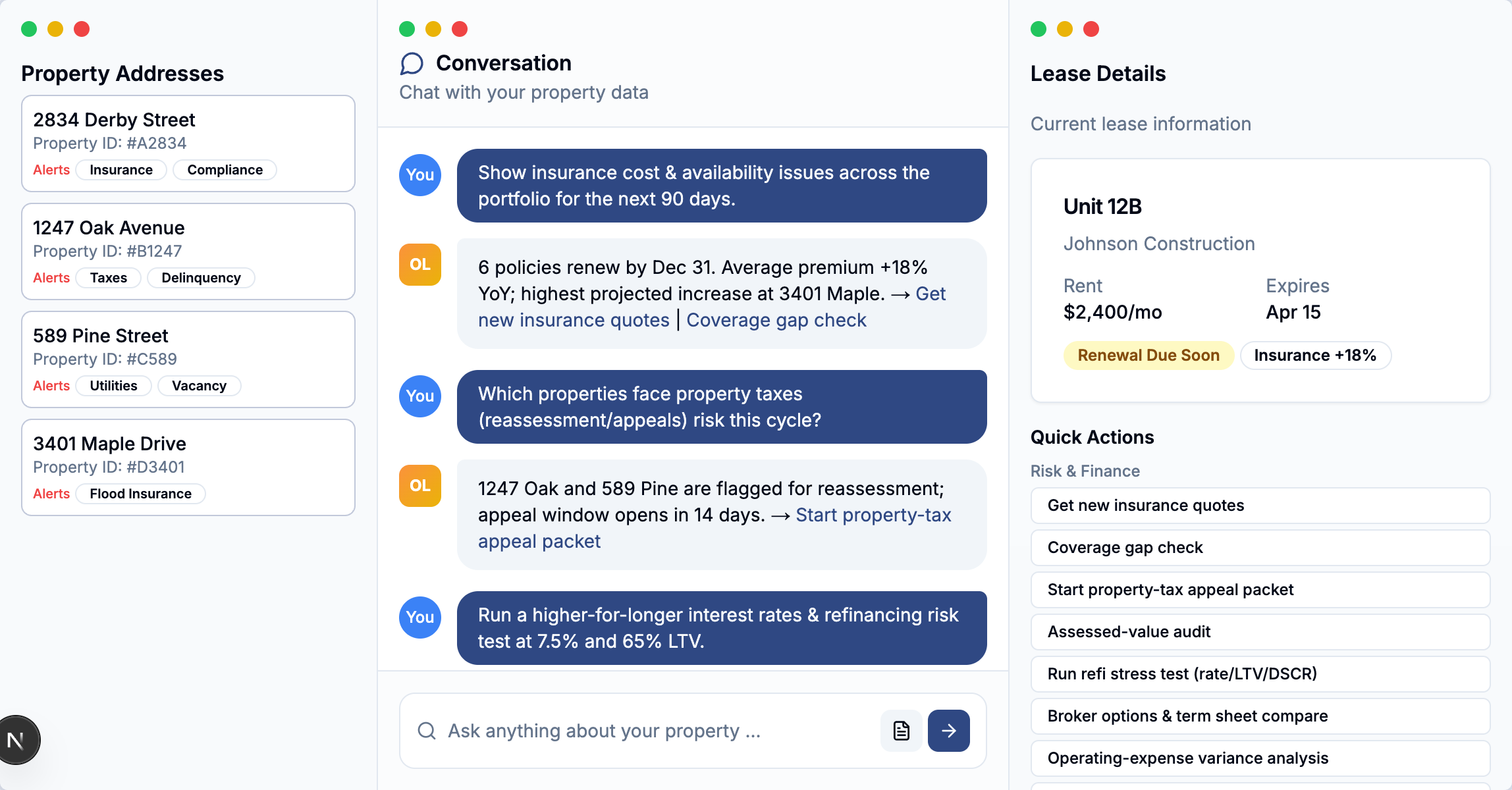 OwnerLens Workspace Interface